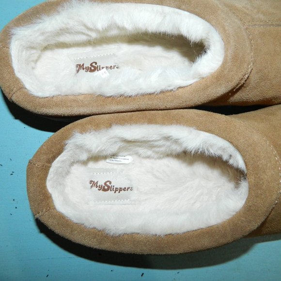 My Slippers My Pillow Men's Slippers Chestnut Suede Slip-On Clog Size 11 - Picture 3 of 6